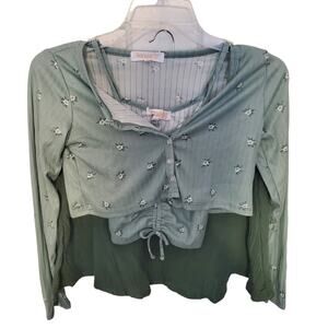 Kensie Girl Three Piece Bundle, Sage Green Floral, NWOT, Girls 12